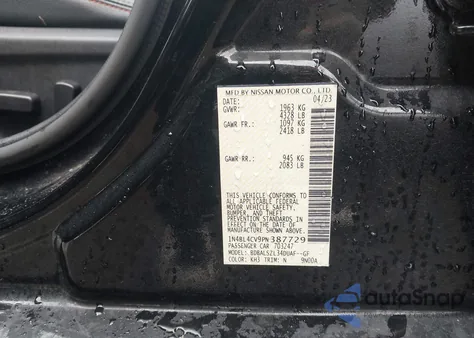 2023 Niss Altima Sr Sr Fwd z USA, uszkodzony, nr VIN 1N4BL4CV9PN387729